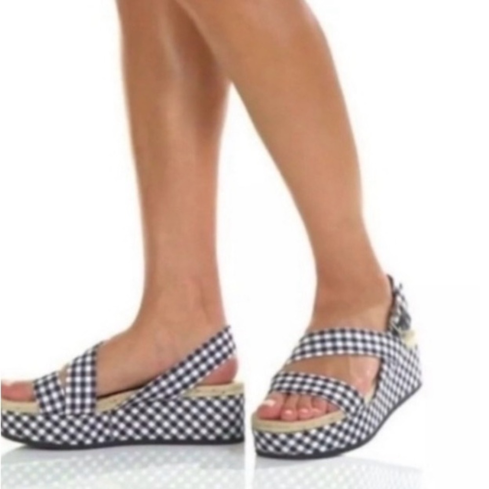 Rag & Bone Gingham Espadrille Platform Sandals - Picture 10 of 11